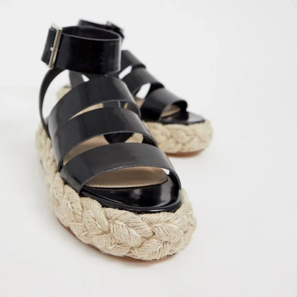 NEW ASOS DESIGN Jao chunky espadrille sandals size 3